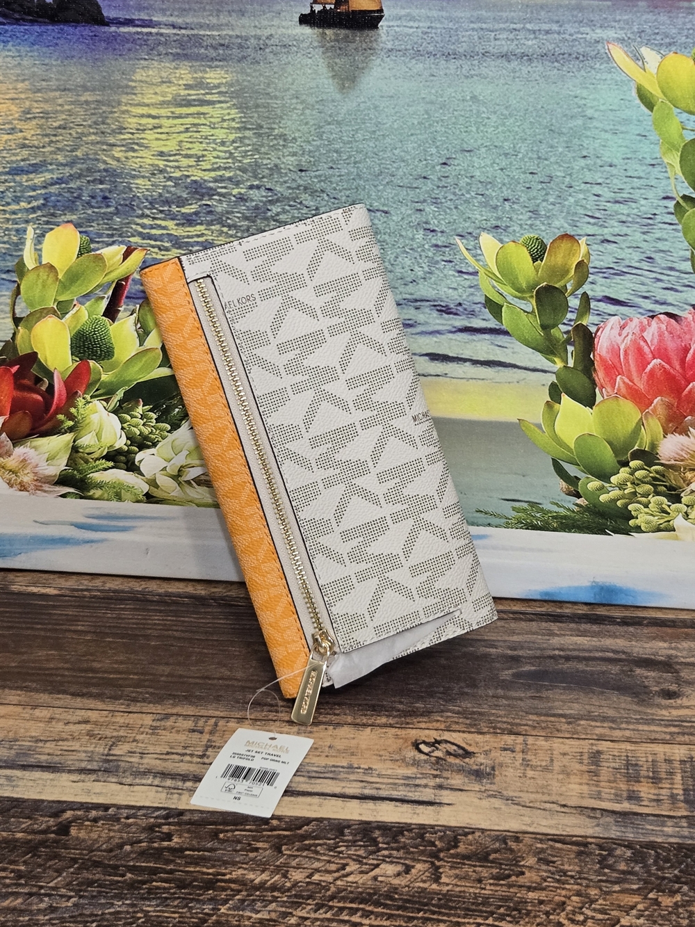 Michael Kors Rhea Colorblock Backpack And Wallet Set - Picture 7 of 10